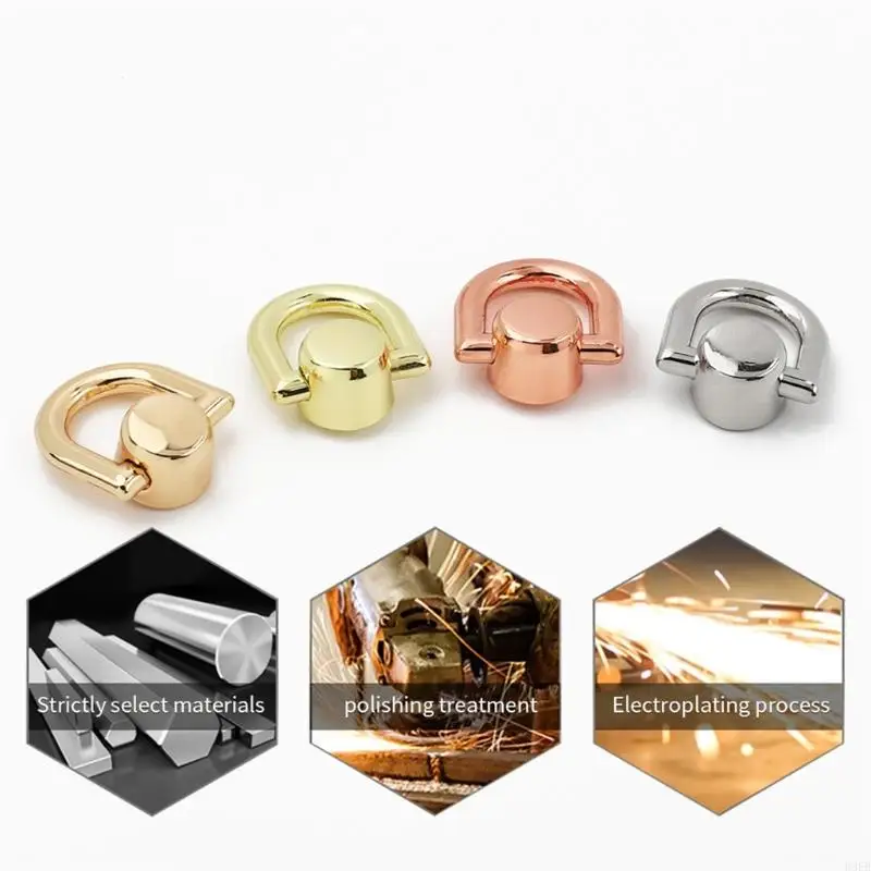 e8fb ทองคำแฟชั่น D Rings สำหรับกระเป๋าถือและกระเป๋าเงินกระเป๋าเงินของกระเป๋าเงิน