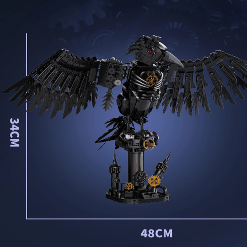 Em estoque moc técnico animal mecânico corvo blocos de construção modelo pássaro tijolos montagem brinquedos para crianças presente natal conjunto