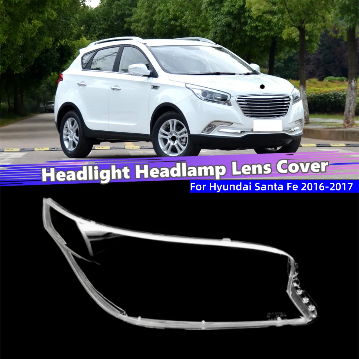 

For Hyundai Santa Fe 2016 2017 Car Accessories Cars Transparent Housing Headlamp Lens Cover Shell Lens Masks