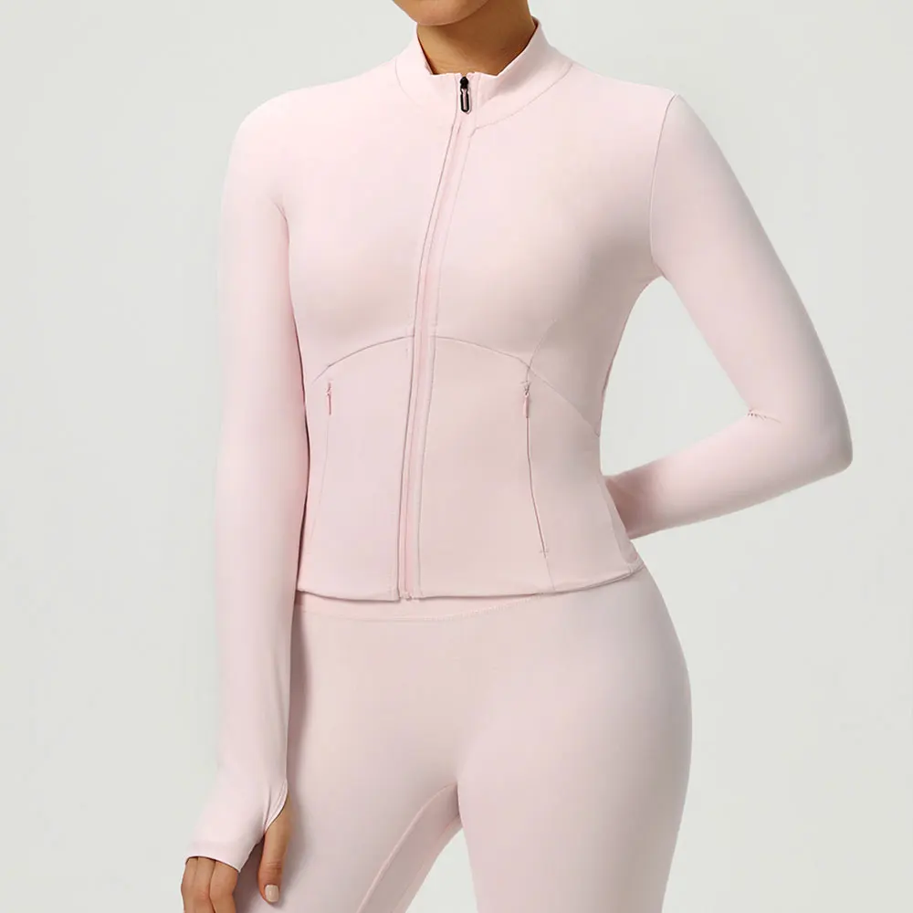 Women's Outdoor Recreation Zipper Jacket  Gym Long Sleeved T-shirt Top Push Up Yoga Shirt Fitness Running Workout Sport Coat