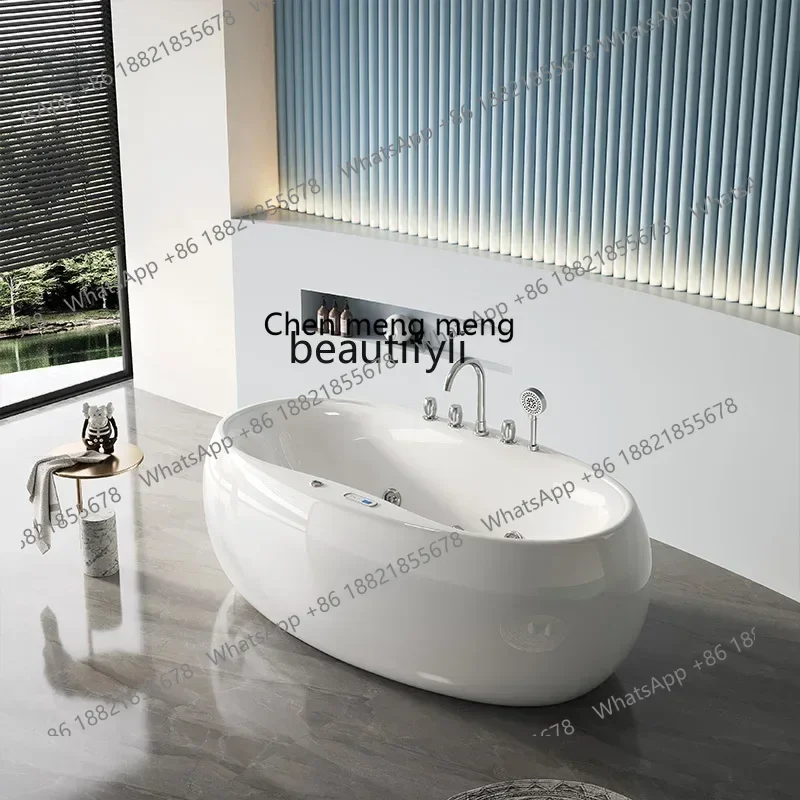 cn8350 ssHousehold thermostatic heating surf massage cylinder independent oval acrylic bathtub bathtub