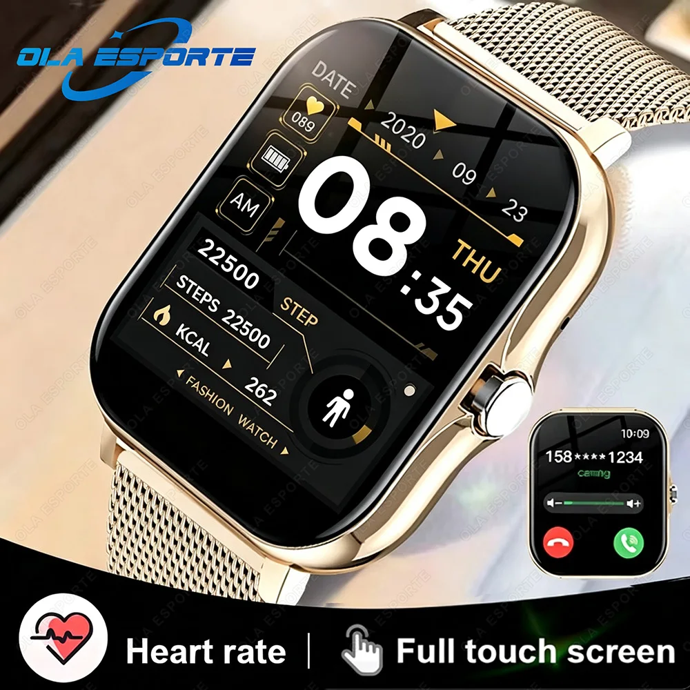 2026 New Smart Watch for Men Women Gift Full Touch Screen Sports Fitness Watch Bluetooth Call Heart Rate Digital Smartwatch HT22