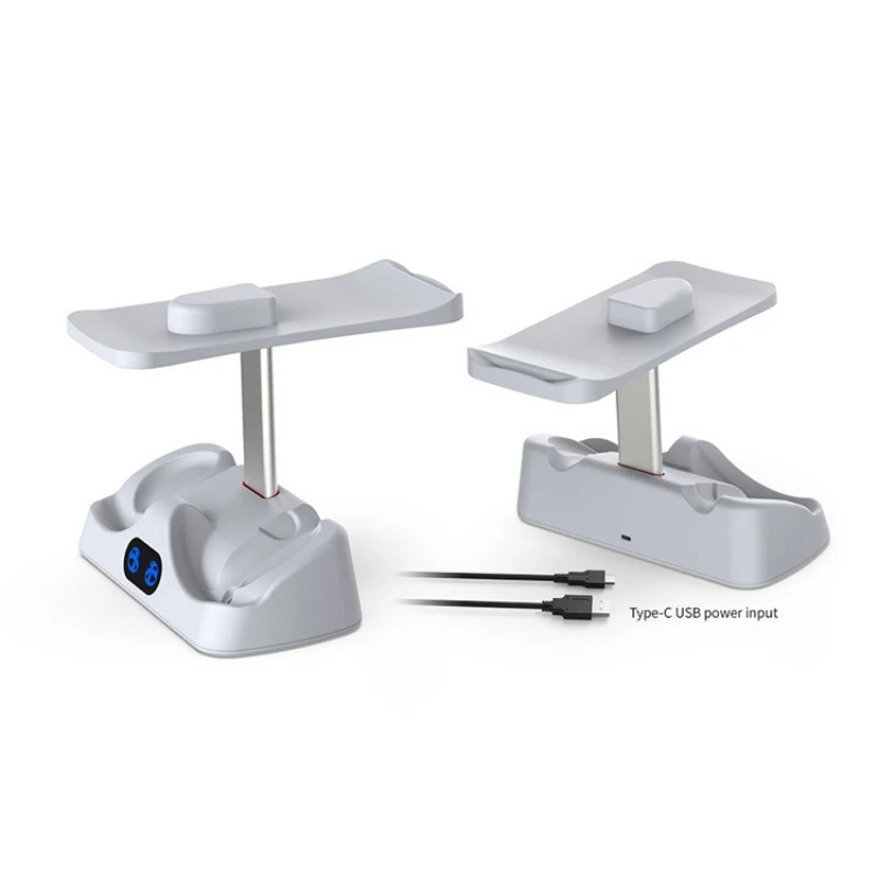 For PS VR2 Controller Charging Base with Display Light For PS5 VR2 Handle Charging Base With Stowable Glasses Holder
