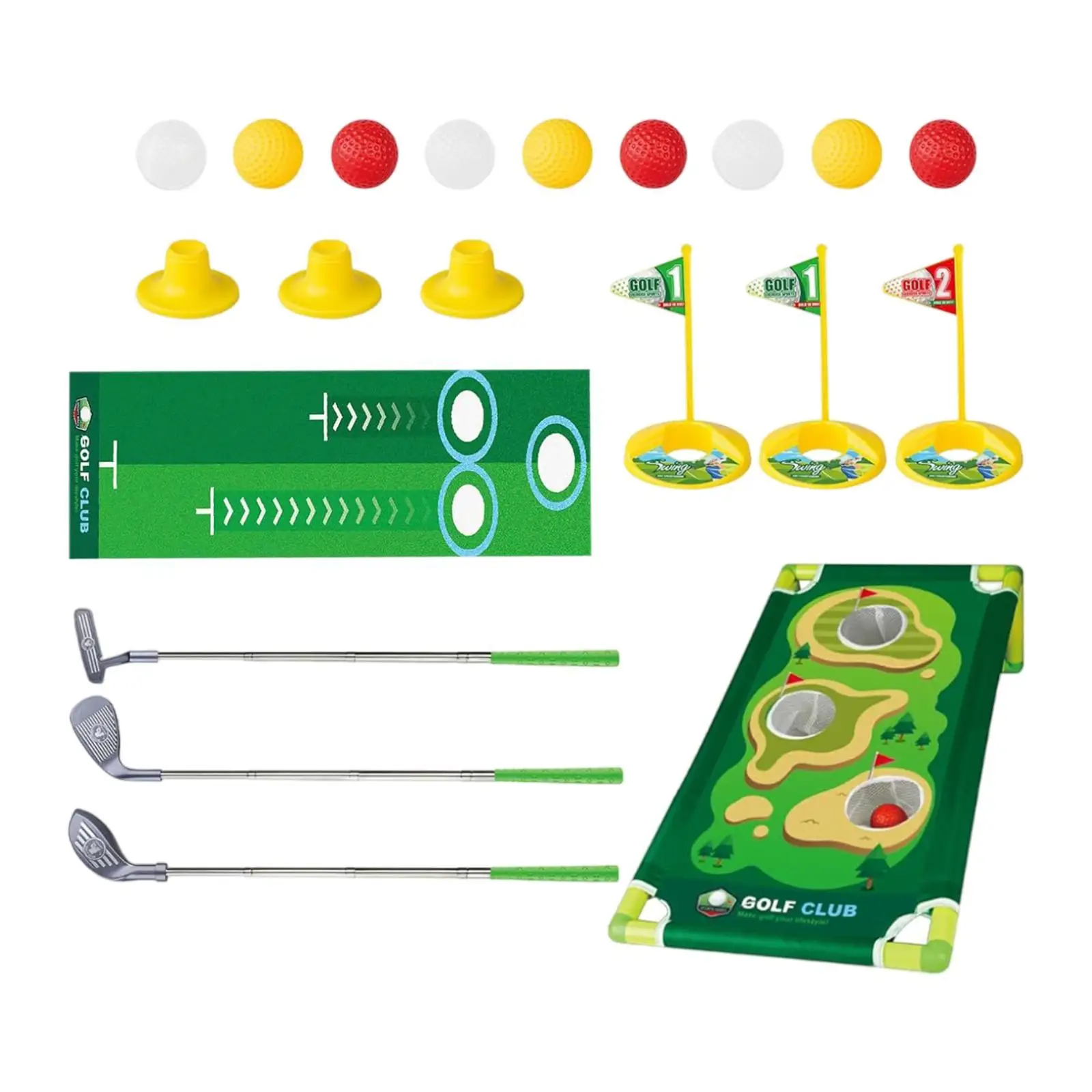 Retractable Kids Golf Club Set Indoor and Outdoor Golf Clubs Play Set for Girls Boys Gift Ages 3 4 5 6 7 Years Old Kids Children