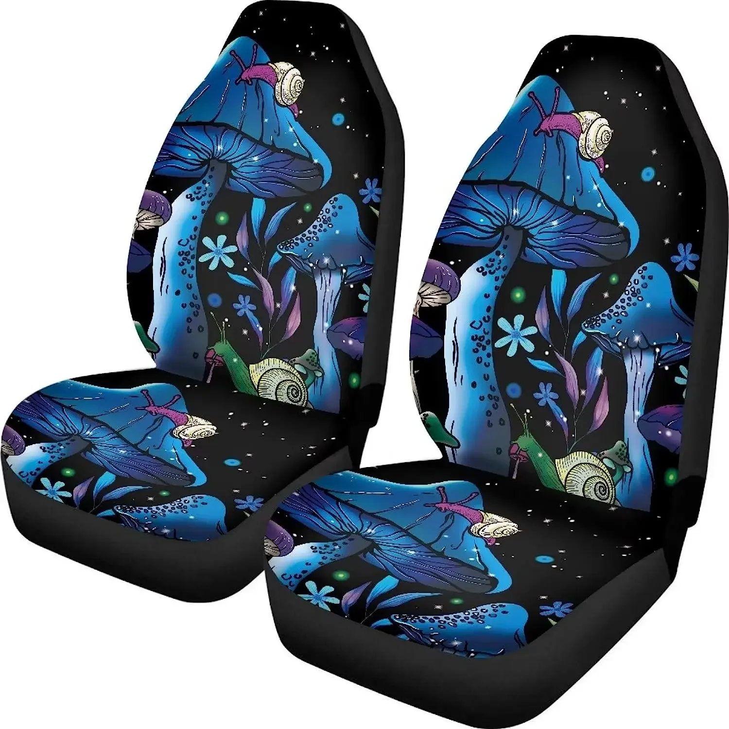 

Galaxy Mushroom Snail Car Seat Covers for FrontTripped Mushroom Seat Cover Accessory Dust Proof Non Slip Bucket Seat