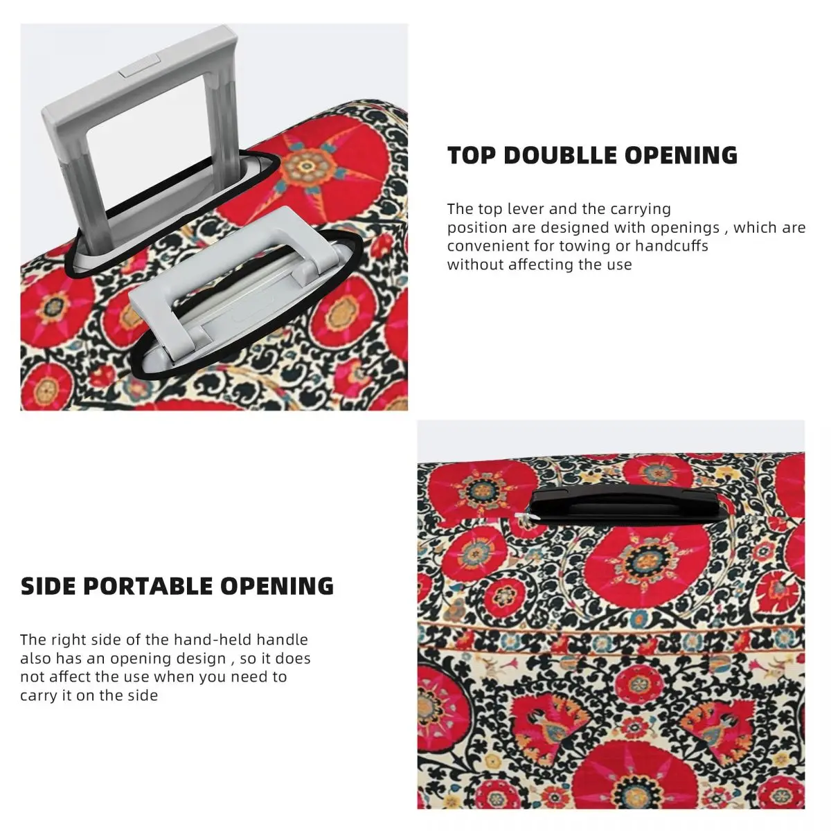 Shakhrisyabz Suzani الأوزبكية التطريز طباعة غطاء حقيبة حماية مرونة السفر الأمتعة حامي يغطي لمدة 18-32 بوصة