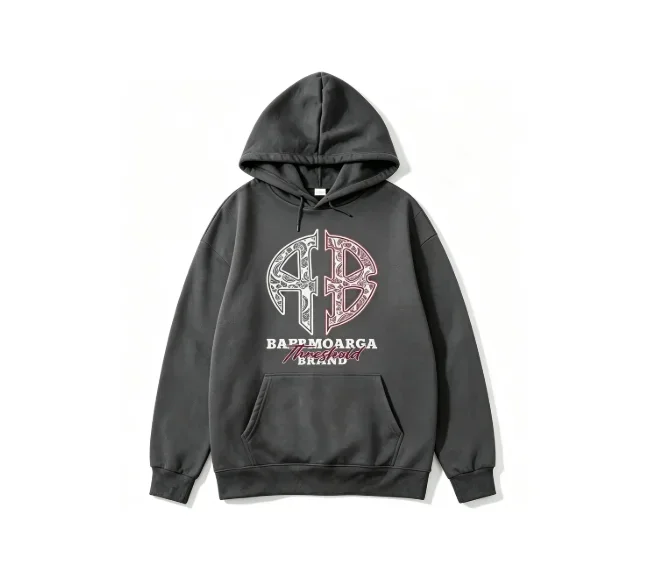 2026 Black Hoodie Sweatshirt, Paisley AB Letter Chest Graphic Hoodie, Unisex Streetwear Hooded Pullover