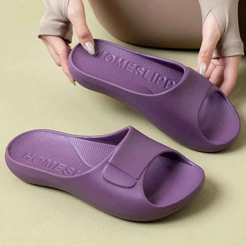 Weichsohlen-Pantoffeln mit Fußgewölbestütze aus EVA für Damen, Sommer, einfarbig, dicke Plattform, Hausschuhe für drinnen, leichte, rutschfeste Pantoffeln für Frauen. – Detail 8