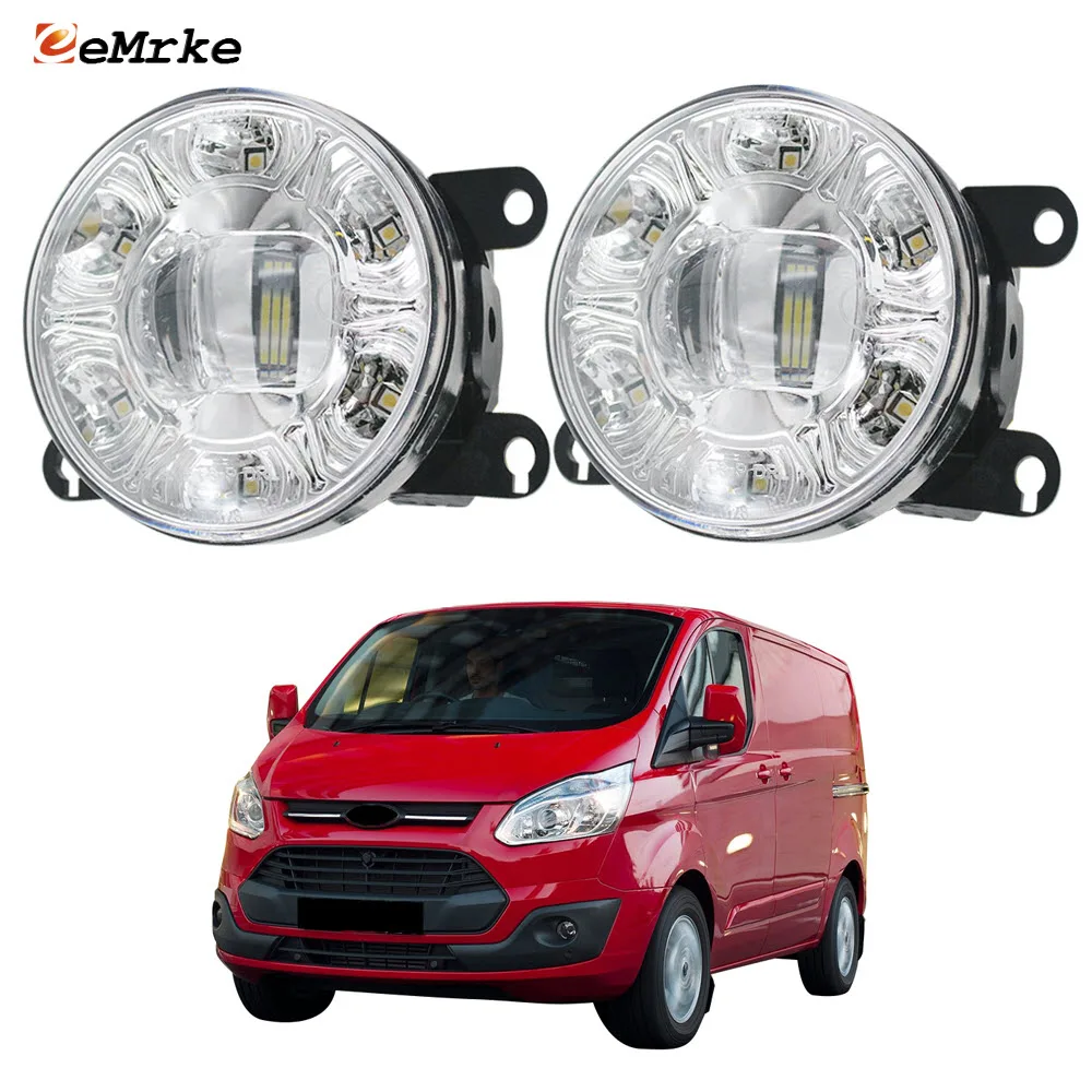 Led Fog Lights Assembly + DRL for Ford Tourneo Custom, Transit Custom V362 2012-2017 with Lens DRL Front Daytime Running Lamp