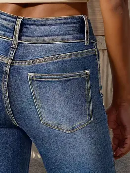 10 best sales Calça jeans com fivela falsa - №10