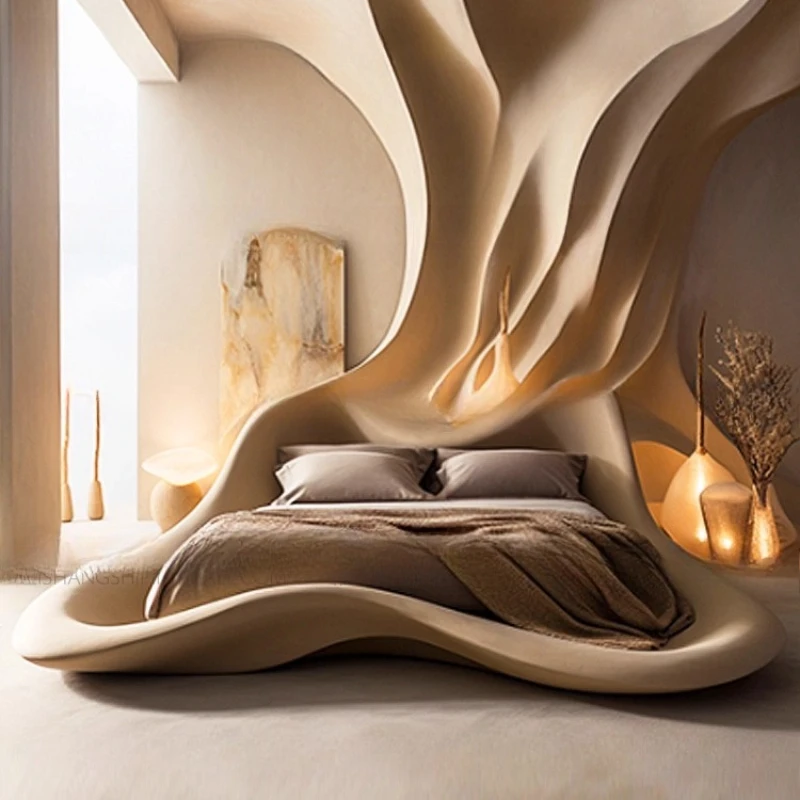 

Bed French style double bed, technology master room queen bed, creative bed new