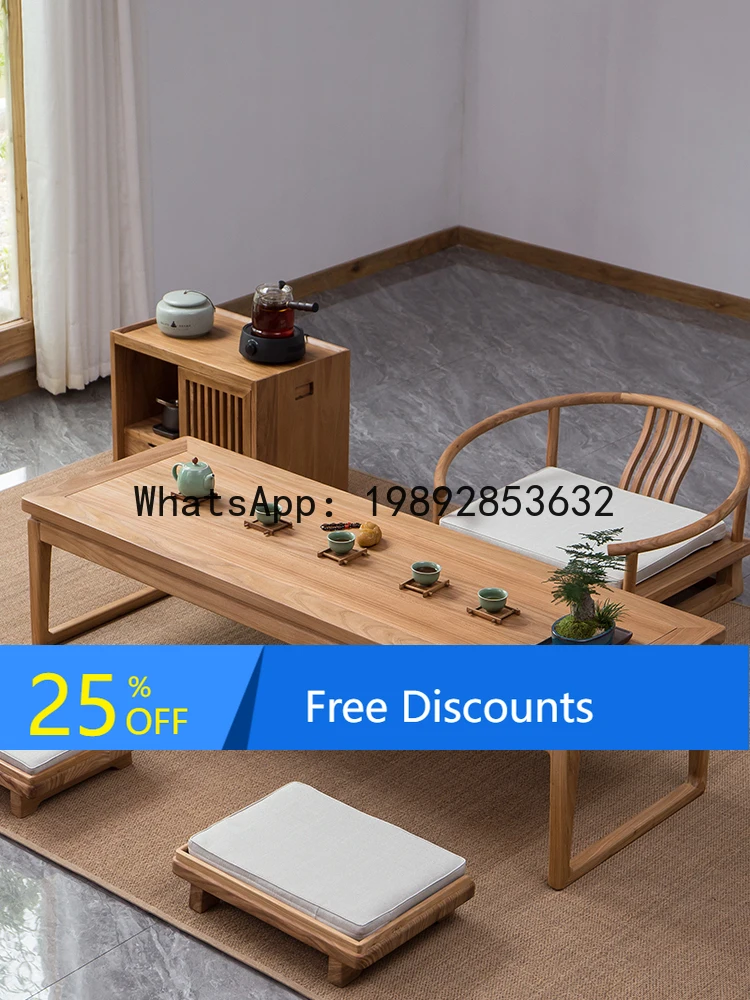 

YFY Japanese Tea Tatami Tea Zen Elm Wood Solid Wood Small Low Long Chinese Style Home Kang Table Balcony