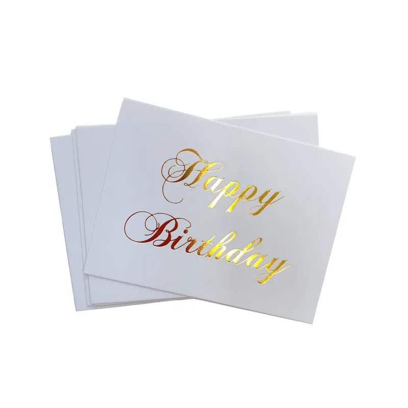 Lot de 10 cartes de vœux pliables et simples avec lettres dorées, cartes de remerciement en papier, pour fête, anniversaire et mariage