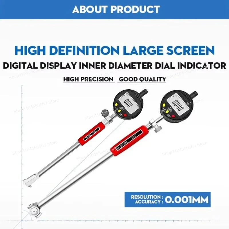 High-Precision Digital Inner Diameter Dial Gauge 10-18mm Measurement Range 0.001mm Resolution Cylinder Indicator Gauge
