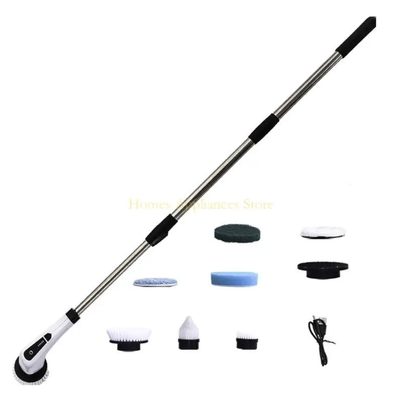 D0AB Electric Spin Scrubber Cordless Cleaning Brush with Replaceable Drill Brush Head
