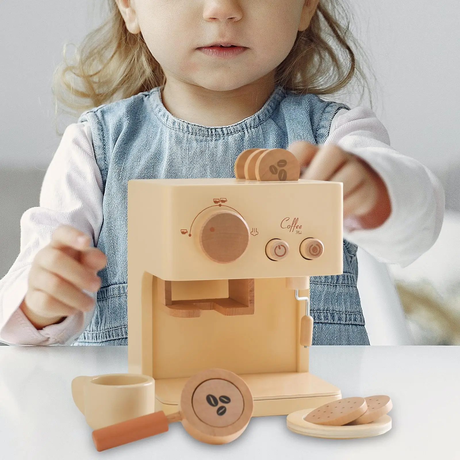 Child Coffee Maker Playset Coffee Making Routine for Girls Boys Kitchen Gift