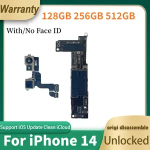Bilashmart Fully Tested iPhone 14 Motherboard With Face ID Support Update Mainboard iPhone 14 Plus Logic Board Plate USA/CN Version
