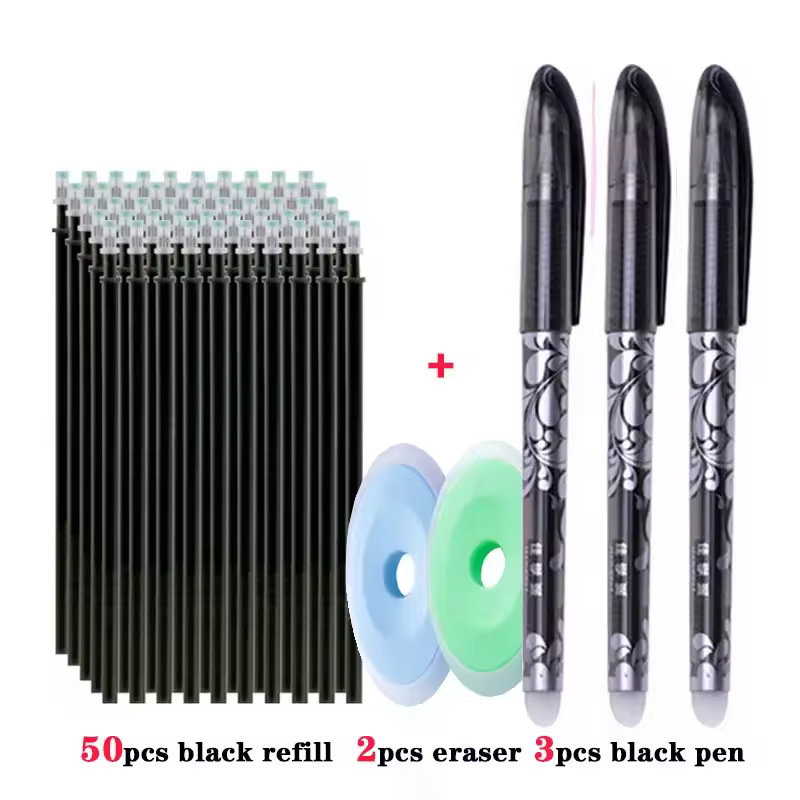55pcs/lot Erasable Gel Pen 0.5mm Refill Rod Magic Ink Erasable Pen Washable Handle Office School Writing Tools Kawaii Stationery - Image 9