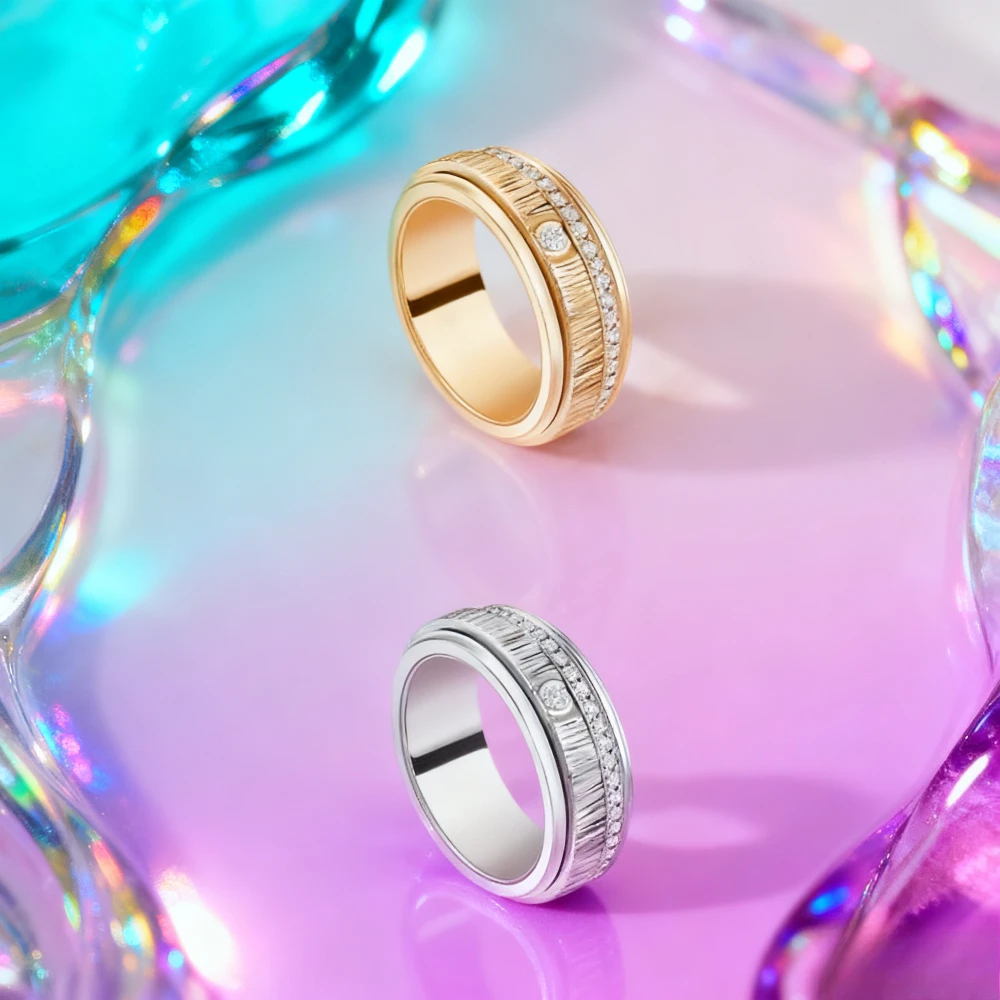 

2025 New Elegant accessories High Luxury Fashion Rotating Ring Eternal Classic Banquet Party Versatile Jewelry - Mother's Day