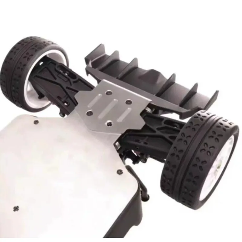 304 Stainless Steel Chassis Armor Skid Plate for 1/7 MJX 7303 RC Rally Car, Brushed Surface Front Rear Bottom Guard Upgrade Part