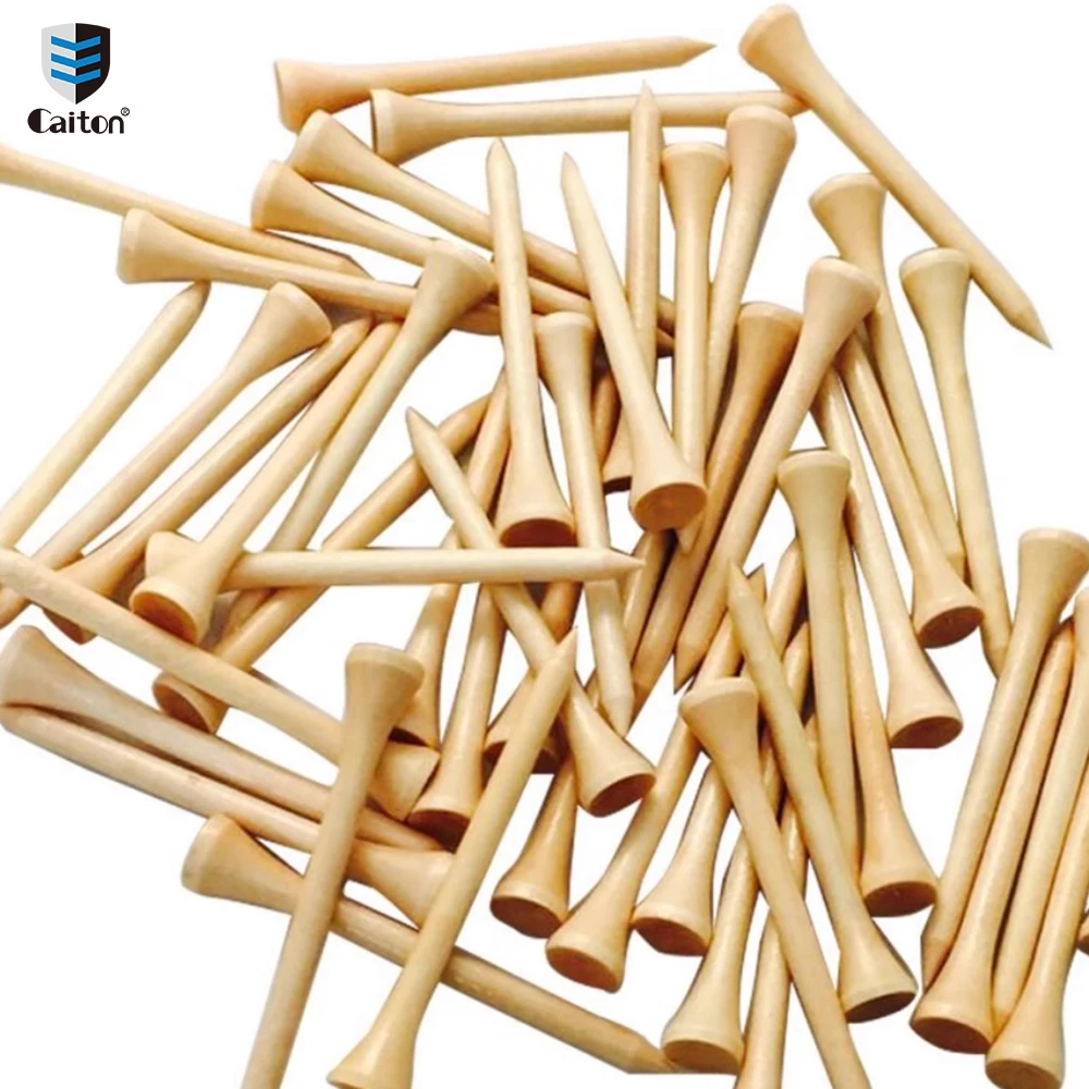 Caden Golf Wooden Tee, 10pcs Environmentally Friendly And Durable, Smooth Surface, Sizes (1.17in,2.1in,2.8in,3.3in) Choice