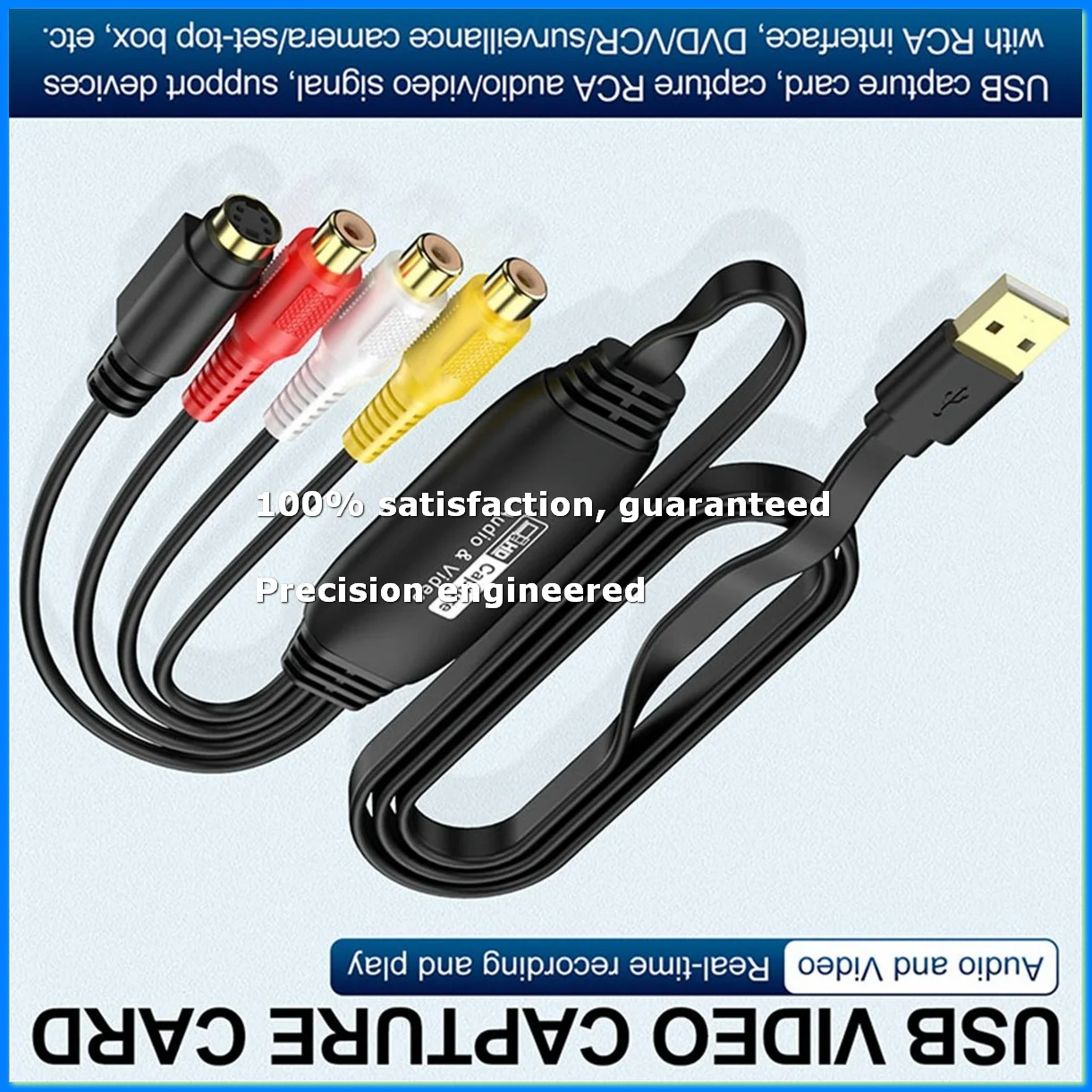 USB Video Capture to Digital Converter USB 2.0 Video Audio Capture Card for TV DVD Support System-ELEC