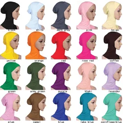 Bufanda interior de Hijab para mujeres musulmanas, chal de Color sólido, turbante étnico, turbante islámico, sombrero para la cabeza