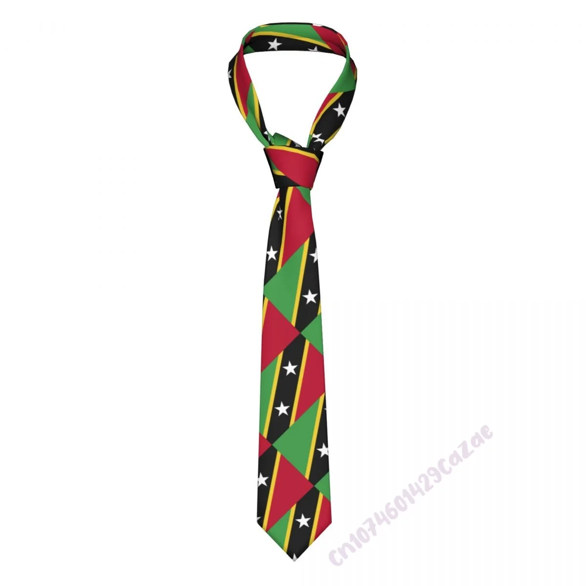 Saint Kitts And Nevis Flag Neck Ties For Men Women Casual Plaid Tie Suits Slim Wedding Party Necktie Gravatas For Gift Proud