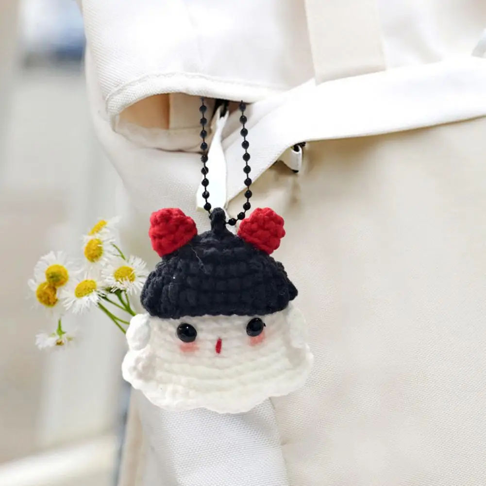 Miniature Ghost Pendant Handmade Crochet Ghost Dolls for Halloween Parties Birthdays Exquisite Home Decor Emotional for Friends