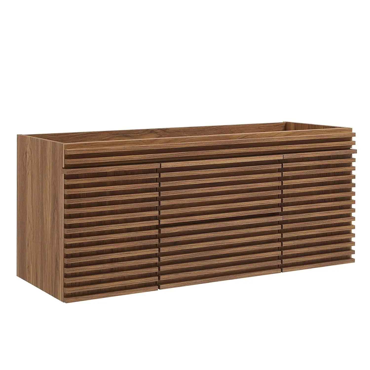 Walnut Bathroom Vanity Cabinet Single Sink Compatible 48 Inch, Customized