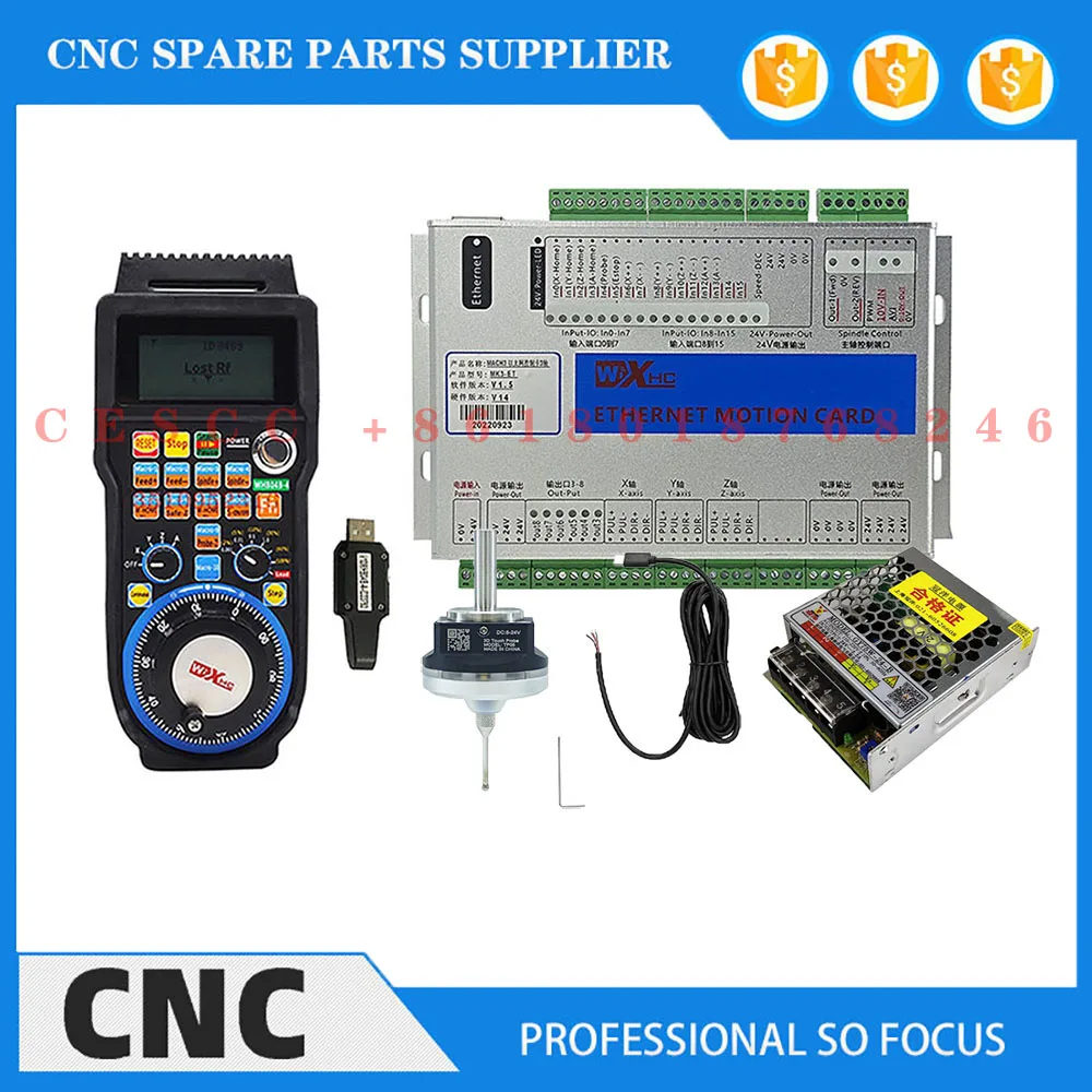 

CNC engraving machine motion controller XHC MACH3 Ethernet control card kit 6MM NC V6 3D edge finder automatic centering 75W24V