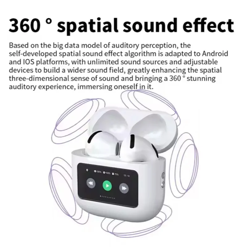 GEFENIS A12PRO Bluetooth Headphones With Built-in Microphone, Featuring Waterproof Function And Equipped With LED Display Screen