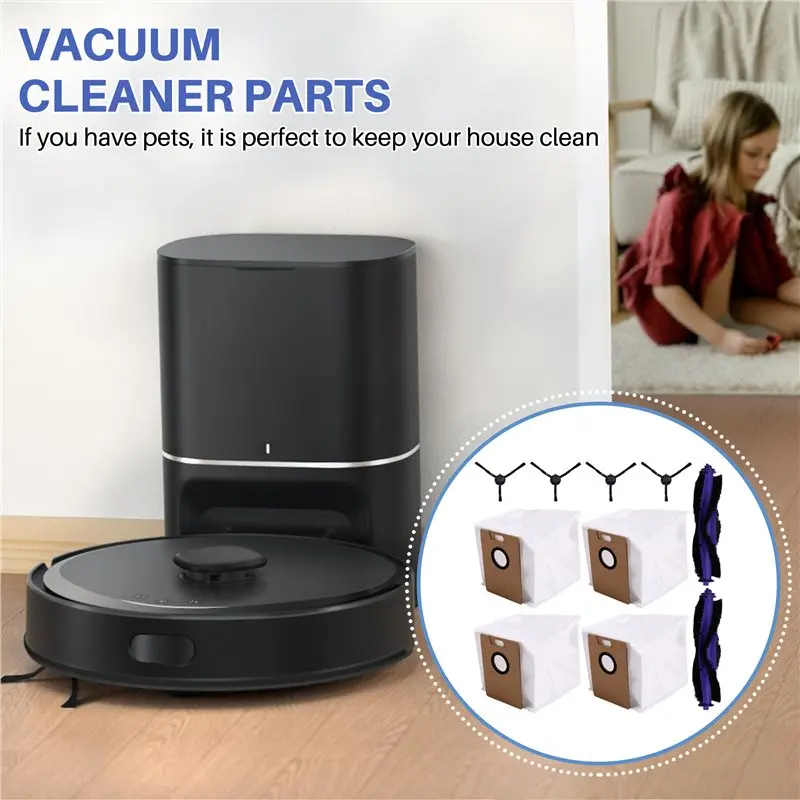 A66T-メインブラシ交換キット ローラーブラシ、サイドブラシ、ダストバッグ TP-Link Tapo RV30 Max/RV30 Plus/RV20 Max Plus ロボット掃除機用