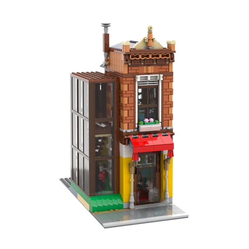 942 PCS House Street Travel Agency MOC Aanpassen Modulair bouwsteen Creatief ontwerp Educatief DIY Jongensspeelgoed Verjaardagscadeau