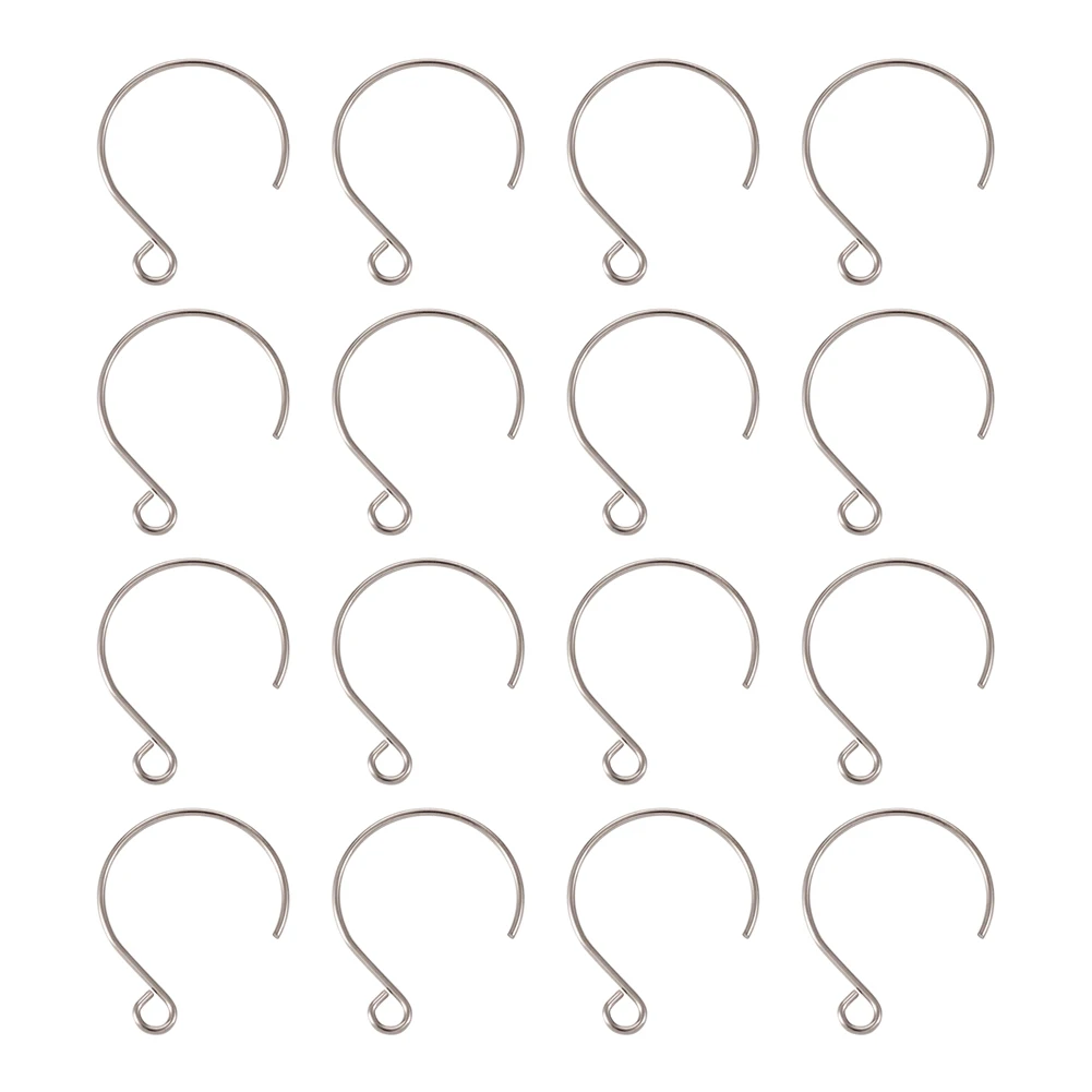 200pcs 304 Stainless Steel Earring Hooks Ear Wires with Horizontal Loop for DIY Earring Jewelry Findings Making 22x18mm