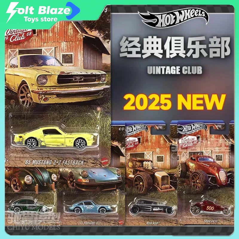 

Hot Wheels 2025 Classic Club 1/64 Ford Mustang Porsche 911 Volkswagen Beetle Ретро литые модели автомобилей моделирование автомобиля подарок для мальчика
