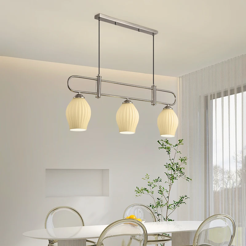 

Modern Led Glass Pendant Lights For Kitchen Island Wabi Sabi Cream Style Chandelier Dining Room Table Bar Lustre Hanging Lamp 조명