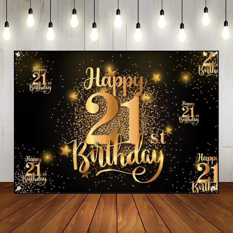 

Background Custom Decoration Party Wall Backdrop 21year Photography Banner Golden Photo Prince Princess The Breath of Youth