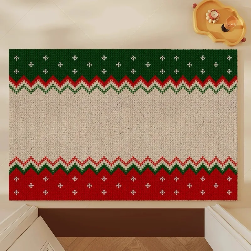 

Thi Cisas New Year Red Door Mat American Ethnic Entrance Rug Mud Scraper Dirt Resistant Waable Non-Slip Home Decor