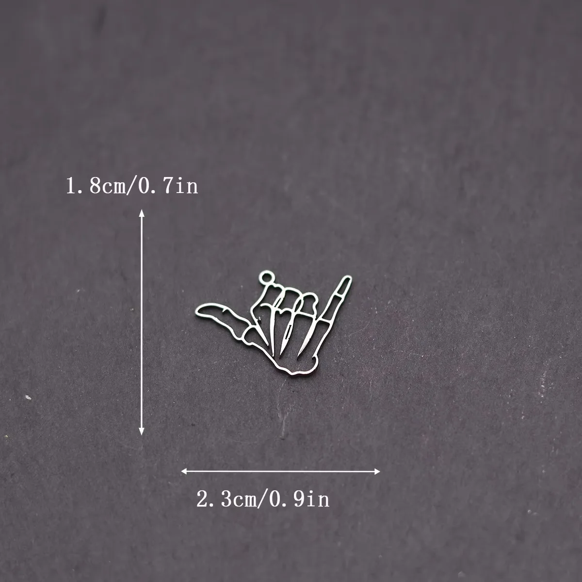 3pcs Number Six Gesture Charms Stainless Steel Hollow Skeleton Hand Pendant for DIY Jewelry Making Necklace Earrings Supplies