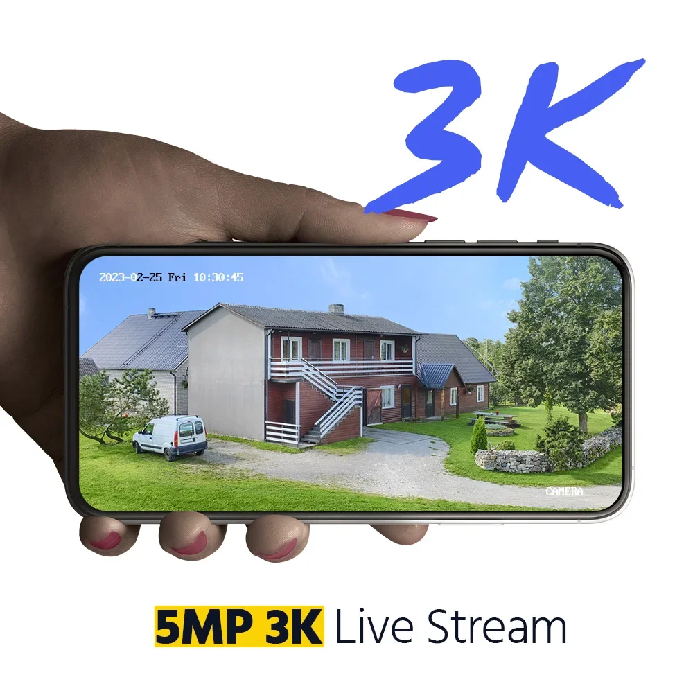 ระบบกล้องวงจรปิด ANNKE 3K 8 ช่อง พร้อมกล้อง 8 ตัว มีเสียง, มองเห็นในเวลากลางคืน และตรวจจับความเคลื่อนไหว DVR กล้องวงจรปิดแบบติดตั้งบนเสา