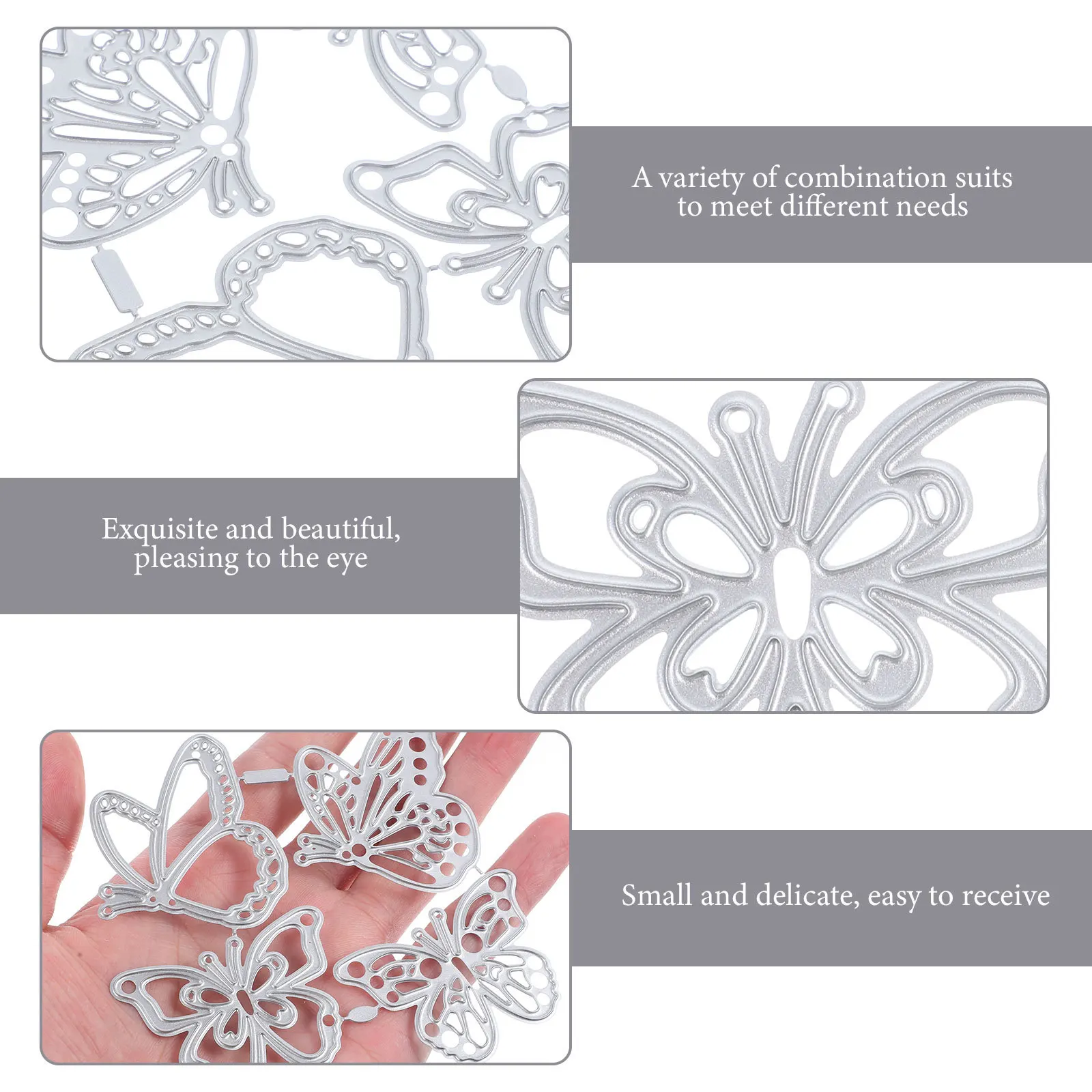 

4Pcs Butterflies Metal Embossing Cutting Die Carbon Steel Stencil for DIY Scrapbooking Card Making Crafts Cards DIY Cutting Dies
