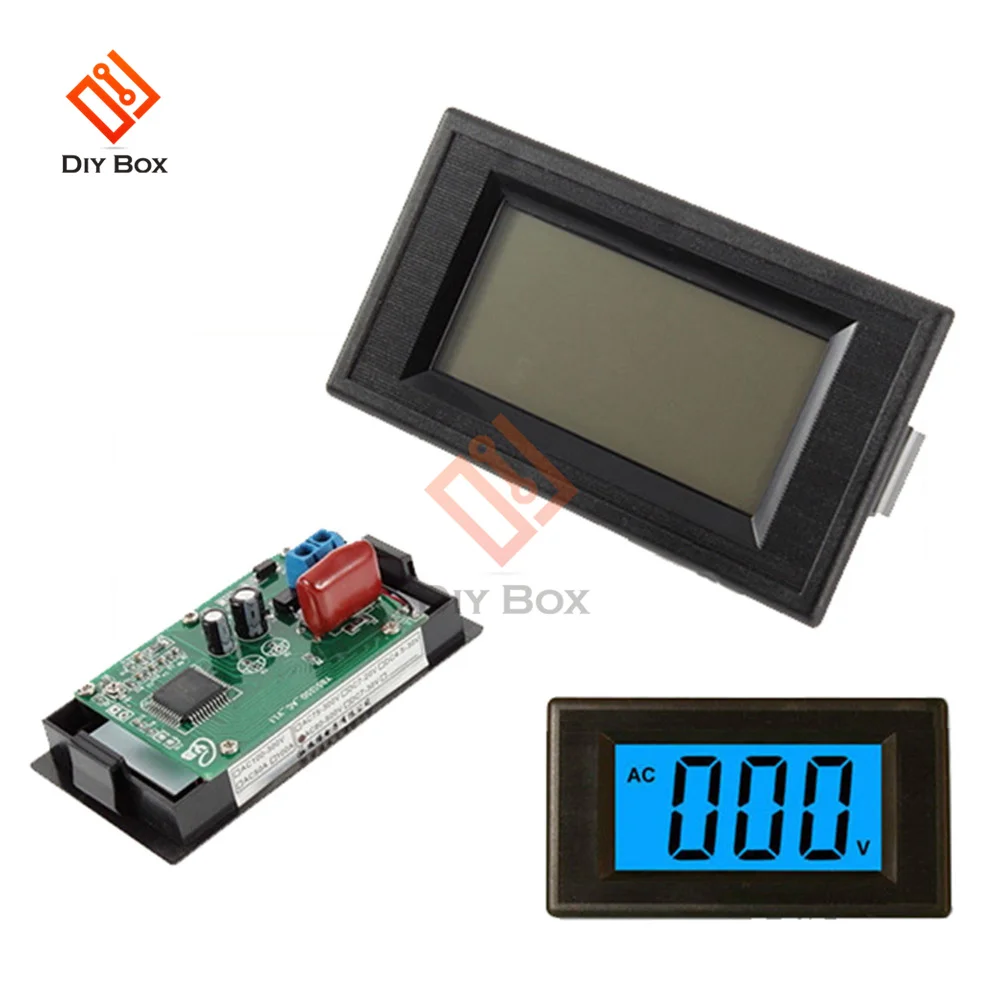 AC 80-500V 2-Wire Blue Digital LCD Volt Panel Meter Voltmeter Circuit Voltage Power Supply Display Module