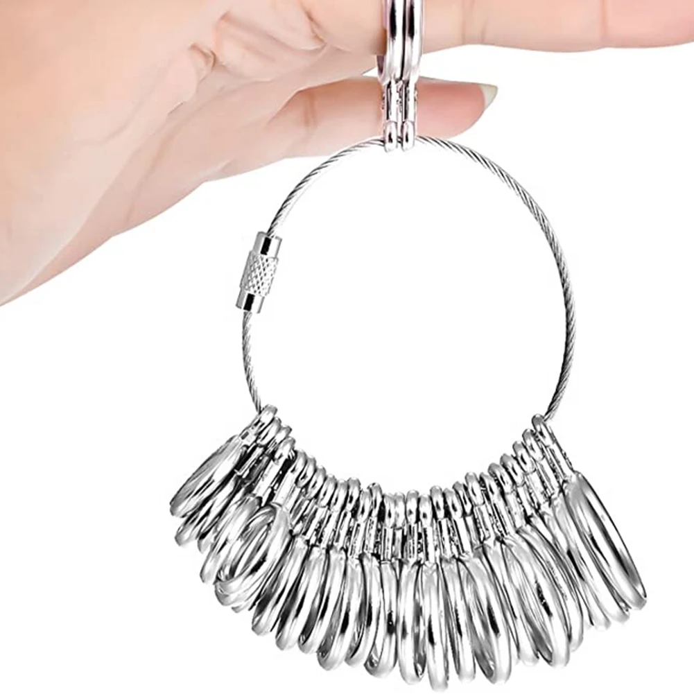 ABQR Stainless Steel S Finger Sizer Measuring Ring Tool, Size 0-13 with Half Size