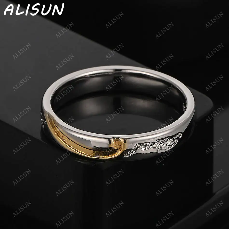 

ALISUN 925 Sterling Silver English Alphabet Wedding Ring For Women Men Grace Jewelry Trend Fashionable Birthday Party Gifts