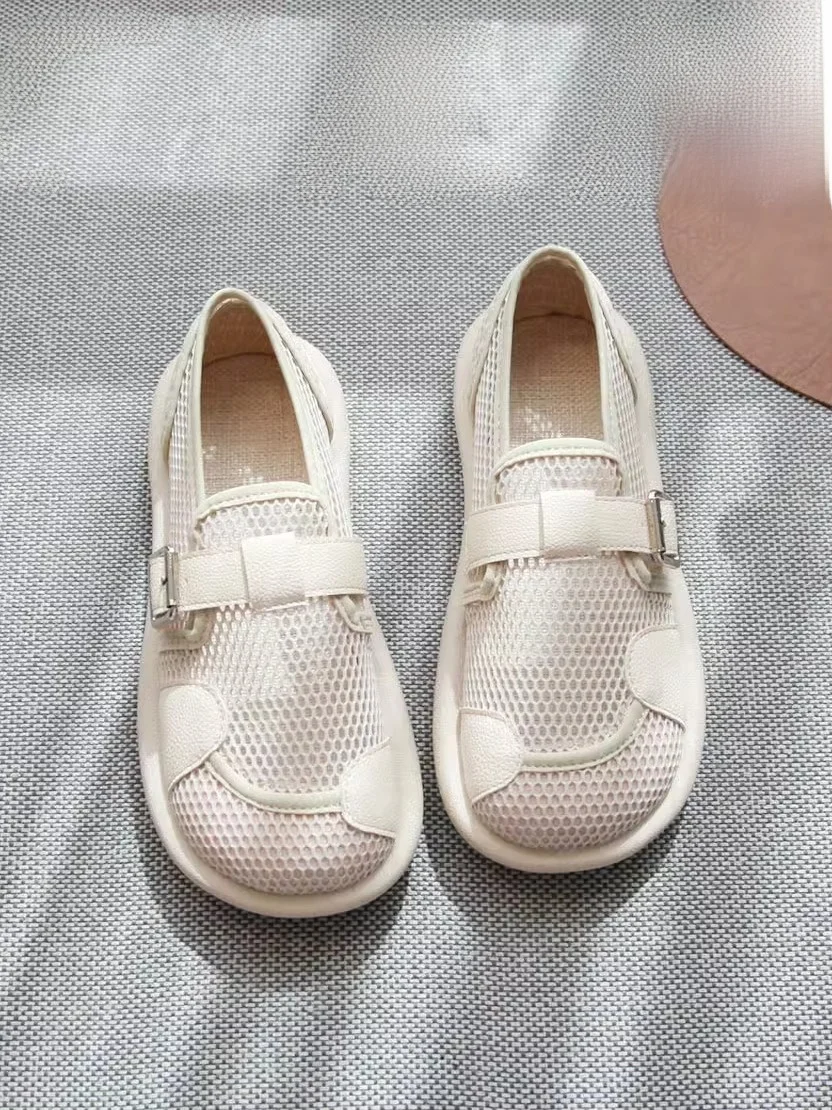 spring-summer-women's-breathable-hollow-out-slip-on-fishing-net-shoes-flat-bottom-mesh-cool-shoes-korean-style-round-toe-sandals