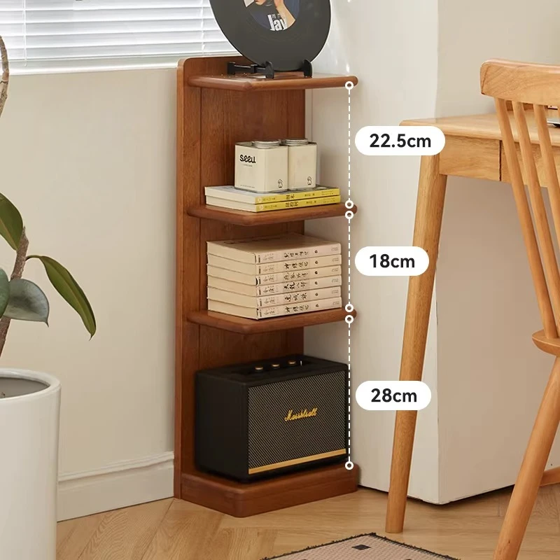 Solid Wood Floor Standing Bookshelf Minimalist Multi-Tier Bookcase Creative Student Study Storage