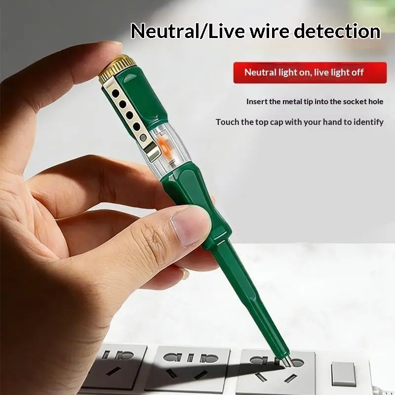 4PC 100-500V Screwdriver Voltage Tester Pen Neon Test Light with 2.5mm Slotted Bit Screwdriver for Electric Circuit Tool