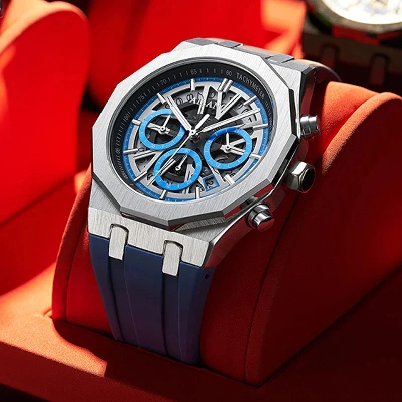 

Мужские часы для отдыха, оригинальные спортивные кварцевые мужские часы, спортивные силиконовые светящиеся водонепроницаемые хронографы, кварцевые наручные часы для мужчин