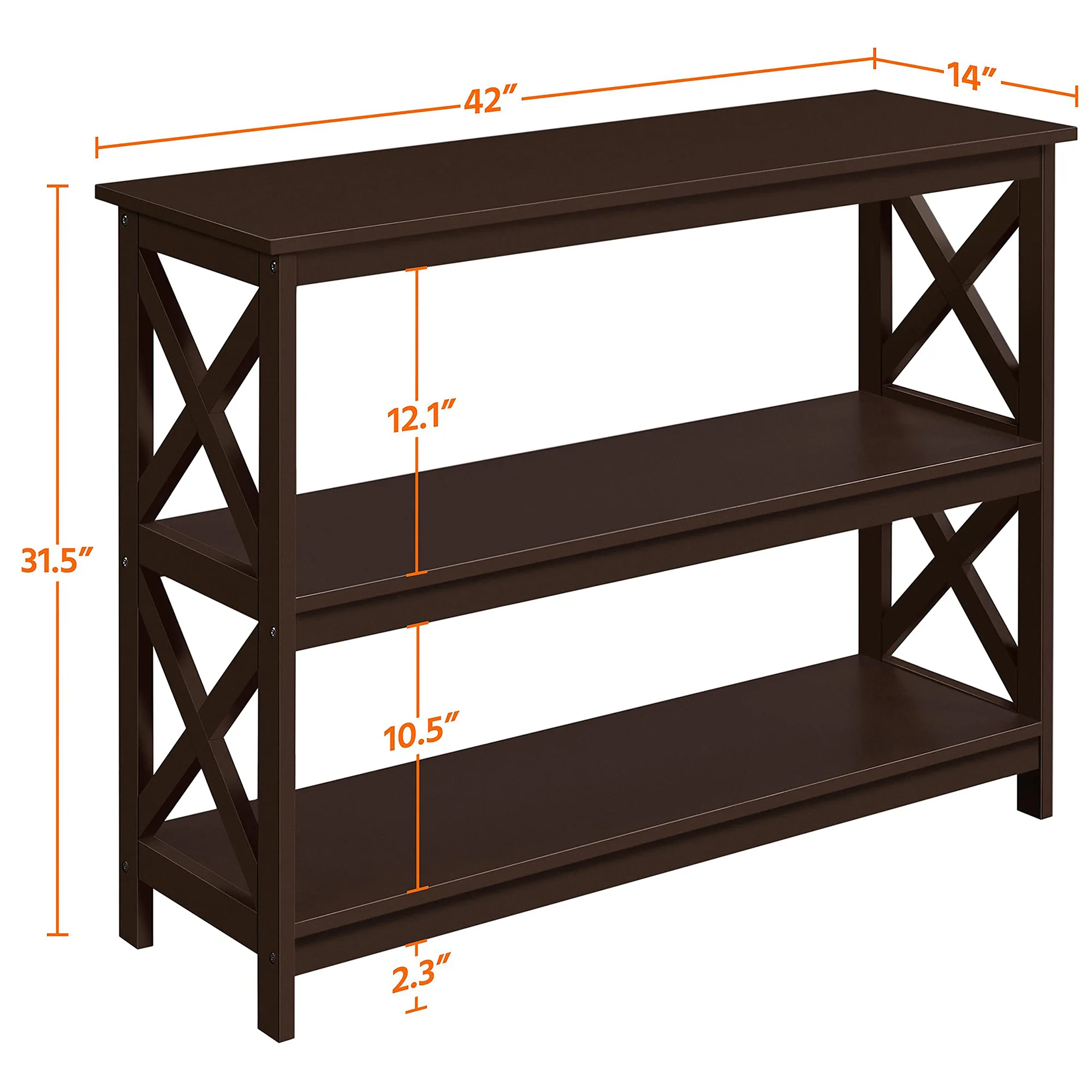 Console Table for Storage, Narrow Long Entryway Table Ideal for Small Spaces in Apartments, Condos and Tiny Homes, Living Room Accent Furniture to Enhance Interior Decor, Brown